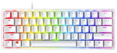Razer Huntsman Mini Mercury (Rosso Switch) - Tastiera da Gaming con Fattore di Forma al 60% (Tasti in PBT, Memoria Integrata, USB-C Rimovibile, Struttura in Alluminio) Qwerty US-Layout| Bianco