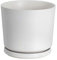 Ekirlin 15 cm Pflanzentöpfe,Keramik Blumentöpfe Indoor,Moderne Sukkulenten Behälter mit Abflussloch Untersetzer,Dekorieren Sie Zuhause,Büro & Outdoor (Weiß)