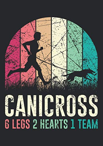 Notizbuch A4 kariert mit Softcover Design: Canicross Laufen mit Hund Running Geschenk 6 Beine 2 Herzen: 120 karierte DIN A4 Seiten