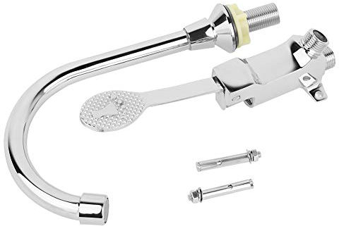 Wasserhahn Wasser, G1/2Badezimmer Laborbecken Waschbecken Fußpedal Wasserhahn Medical Hot Cold Copper Pedal Wasserhahn
