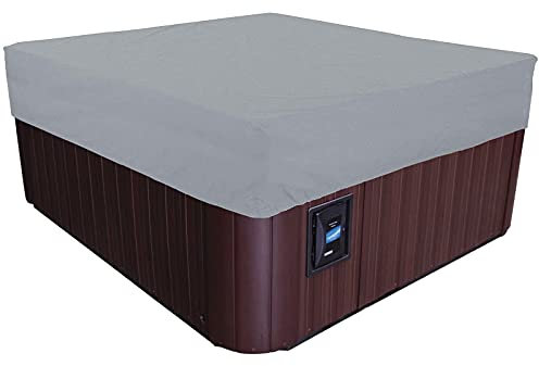 DTLEO Platz Garten Whirlpool Abdeckung, Outdoor SPA Whirlpool-Abdeckung 210D Oxford Pool-Staubschut Wasserdicht Staubdichte UV-beständige SPA-Whirlpool-Abdeckungs,Grau,207 * 207 * 30cm