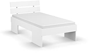 Rauch Möbel Tinda Bett Futonbett in Weiß, Liegefläche 90x200 cm, Gesamtmaße B/H/T 95x84x214 cm