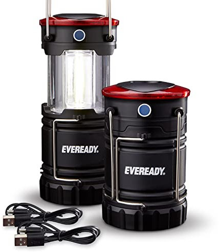 EVEREADY Linterna de camping de 360 LED (paquete de 2), linternas LED plegables, kits de supervivencia resistentes para huracanes, luz de emergencia para tormentas, apagones, linternas portátiles al
