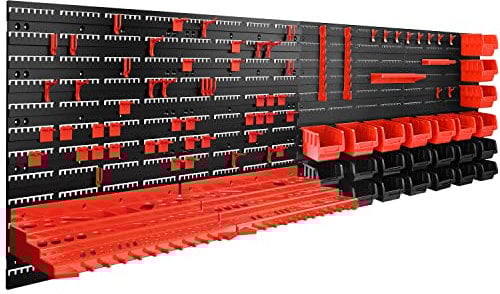DEUBA® Werkzeugwand 190x54cm 97 tlg. 4 Starke Wandplatten Erweiterbar Werkstatt Lochwand Werkzeughalter Regal Stapelboxen