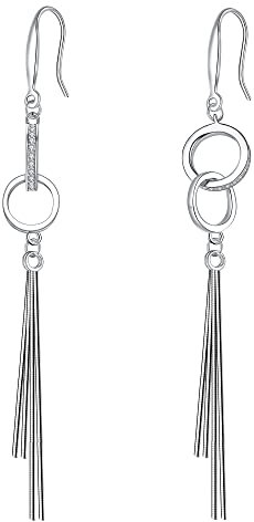 J.MUEN Lang Ohrringe Hängend 925 Sterling Silber Ohrringe Ohrhänger für Damen Mädchen mit Geschenkbox
