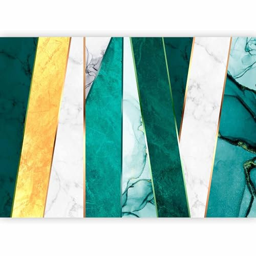 murando - Papier Peint Panoramique Adhésif 343x256 cm - Tapisserie Murale Autocollante Décoration Chambre - Vert turquoise - Marbre rayures rayures abstraction chambre à coucher f-A-10041-a-a