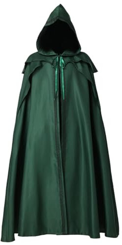 COSDREAMER Costume da uomo mantello strega mantello rinascimentale medievale (Verde, 2XL)