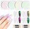 BISHENGYF 4 Stück Pearl Chrome Puder, Aurora High Gloss Powder, Nail Glitter Dust mit magischem Glanzeffekt für Nail Art Design Dekoration