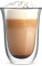 Bialetti Set 2 Bicchieri Double Wall Firenze, 300ml, Isolante Termico, Vetro Borosilicato