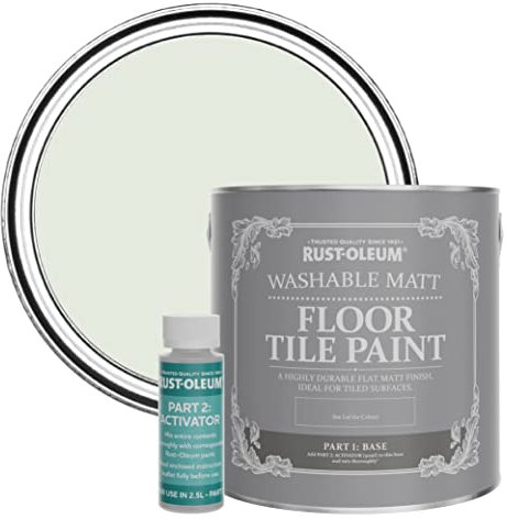 Rust-Oleum Green Washable Matt Floor Tile Paint - Sage Mist 2.5L