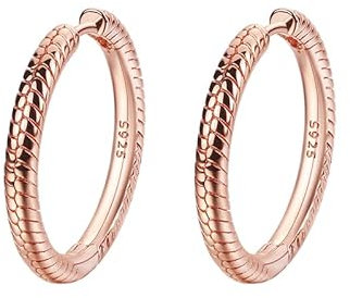 Orecchini Cerchi Snake Rosè in argento 925 - Les Folies per Pandora
