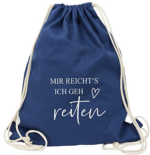 Partybob Turnbeutel-Rucksack - Mir reichts Ich geh reiten (Navy)