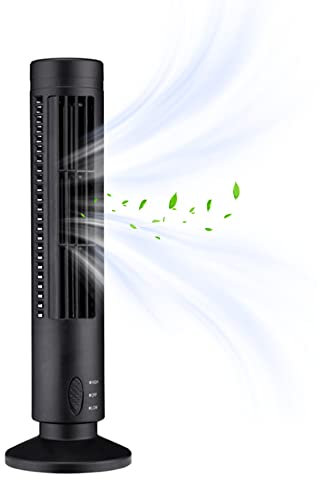 Ventilador De Torre Oscilante Sin Aspas - Acondicionador Vertical Portátil Para Office y Home - De Piso Negro - Aire Acondicionado