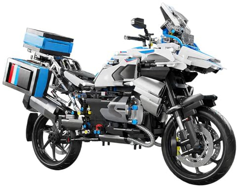 Auspcers Bloques de construcción de moto técnica para R1250 GS, 2369 piezas 1:5 Tecnología Supermoto Modelo Kit de construcción para a partir de 15 años, compatible con grandes marcas (embalaje