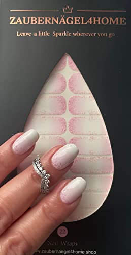 Zaubernägel4Home - 22 selbstklebende Nagellackfolien (Babyboomer rosa)