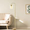 Lampadaire Sur Pied Salon Avec Abat-Jour en Verre, Lampadaire Avec E27 Ampoules LED, Interrupteur au Pied,Lumière Chaude,Lampadaires Pour le Bureau, l'Étude-Doré
