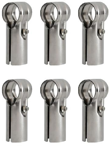6 abrazaderas de riel final, abrazadera de tubo en T de acero inoxidable de 1-3/8 pulgadas, abrazaderas de valla de enlace de cadena con pernos y tuercas para el hogar, almacenes, tiendas
