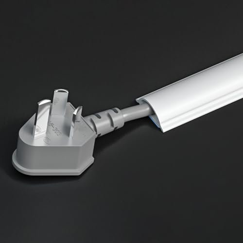 Kabelkanäle Kabelkanal Heat Resistant Wire Management , Pvc Cord Hider Cable Concealer For Desk Office Tv Easy To Instal , Self Adhesive, White With Slotted , With Adhesive, Size 39/47/59IN ( Color :