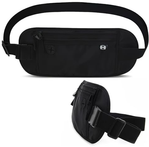Bauchtasche Diebstahlsicher Flach Diebstahlsichere Bauchtasche mit RFID Schutz wasserdichte Diebstahlsichere Tasche Flache Unter Kleidung Geldgürtel für Reisen Sicherheitstasche für Damen Herren