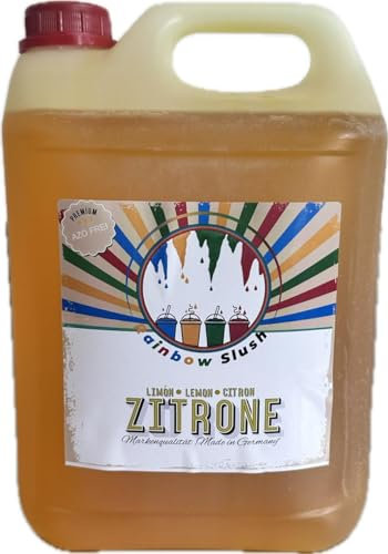 Rainbow Slush Sirup AZO und Glycerin Frei | Geschmack Lemon Zitrone | Konzentrat für Slushy Maker Eis Slushmaschinen Eismaschinen Getränke 1:5