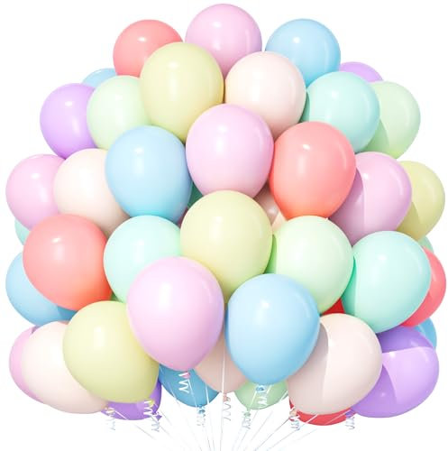 Teselife Palloncini Arcobaleno Pastello, 100 Pezzi 12 Pollici Macaron Multicolori per Feste Donne Ragazze Compleanno Anniversario Matrimonio Fidanzamento Proposta