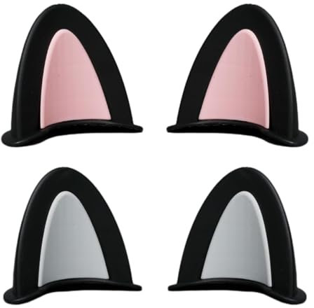 4 Stück Motorradhelm Dekorative Ohren, Katzenohren Motorradhelm Dekorative, Motorradhelm Dekorative, Motorrad Helm Katzenohren Eckdekoration, Motorradhelm Katze Ohren Aufkleber,Schwarz Helme