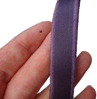 Krambambulishop.de Fettleder Meterware DIY Flachleder Leder Soft Verschiedene Breiten 6/8/10/12/15/18mm (Aubergine, 18mm)