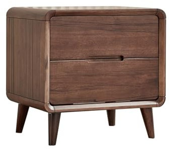 WANGHAI-666 Nachtschrank Nachttisch mit Zwei Schubladen, Brauner Schlafzimmer Organizer, Nachttisch Schlafzimmermöbel Vintage Wohnzimmer Aufbewahrung Sideboa Nachttische(Klein)
