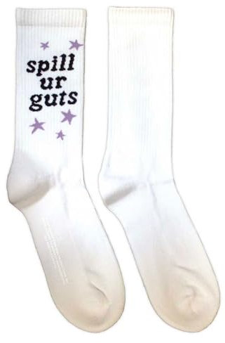 Rock Off officially licensed products Olivia Rodrigo Spill Your Guts - Calcetines tobilleros, talla única, blanco, Altoa única