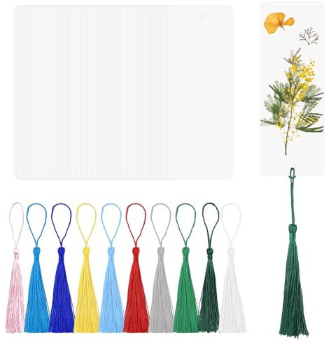 DBALL 200 Stück Lesezeichen Set: 100 Blanko & 100 farbige Quasten - DIY-Personalisierte Geschenke für Leser