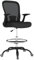 HOMCOM Zeichenstuhl, ergonomischer hoher Bürostuhl mit hochklappbarer Armlehne, Netzrücken, Lendenwirbelstütze, verstellbarer Fußring, Drehrollen, für Stehpult, Schwarz