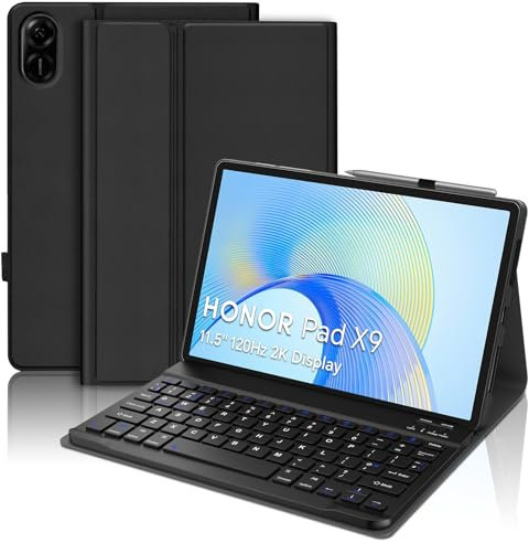 FOGARI HONOR Pad X9 2023 Keyboard Case, Keyboard for HONOR Pad X9 11.5-Inch Wi-Fi Tablet Case, Detachable Bluetooth UK Layout,Black