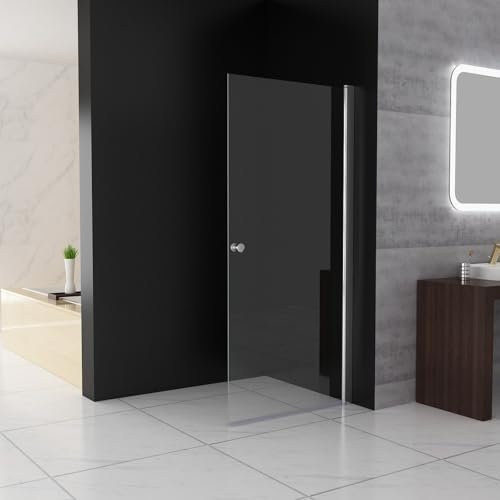 MIQU Duschwand Schwingtür 100x185 cm Walk in Dusche Pendeltüren Duschabtrennung mit 360° Drehtür Duschkabine Nischentür ESG Sicherheitsglas Duschtrennwand ohne Duschwanne