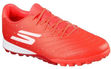 Skechers SKX 1 Gold Astro Turf Herren-Fußballschuhe, rot / goldfarben, 46 EU