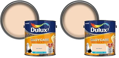 Dulux Easycare Washable & Tough Matt Emulsion Paint - Soft Peach - 2.5L (Pack of 2)