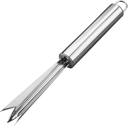 1 x silberner Ananas-Augenschäler, Mehrzweck-Ananas-Augenclip, Ananas-Augenschneider, V-Form, Edelstahl, Ananas-Augenschäler, Entferner für Zuhause, Küche, Obst-Werkzeug, Schäler, Schneider