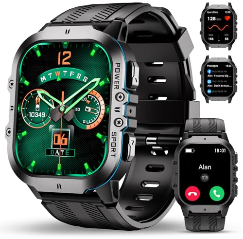 OUKITEL Montre Connectée Homme,1.96 HD Smartwatch avec Appel Bluetooth,100+Mode Sportifs,Montre Sport pour Surveiller Cardio/Podometre/Sommeil/SPO₂,Étanche 5ATM,Montre Connectée pour Android iOS