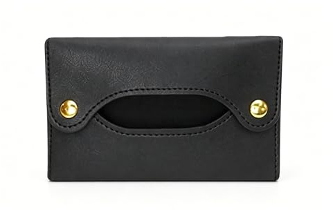 Porta fazzoletti nero - Porta fazzoletti | Borsa da viaggio per fazzoletti | Porta asciugamani di carta | Porta fazzoletti | Borsa porta asciugamani di carta in pelle PU | Scatola | Porta asciugamani