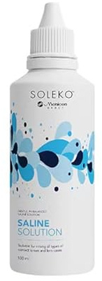 SOLEKO SALINE - Kochsalzlösung zum Abspülen aller Arten von Kontaktlinsen 100 ml