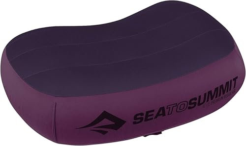 Sea to Summit - Aeros Ultralight Deluxe Reisekissen R - Leicht zum Aufblasen - rutschfest - Ultra-SIL Reißverschluss-Tasche - Camping & Fahrradtouren - 34 x 24 x 11cm - Magenta Purple- 79g