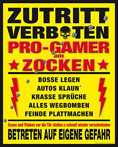 Gaming - Progamer Am Zocken - Mini Poster Games Poster - Grösse 40x50 cm