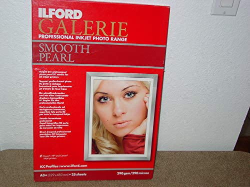 Ilford 2001750.0 Prestige Smooth Pearl Paper, 310g, 25 Blatt, A3+ 32,9 x 48,3 cm
