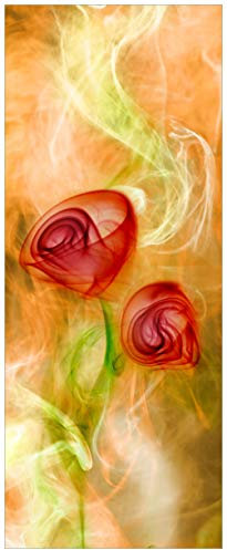 Wallario Glasbild Abstrakte Rosen - 50 x 125 cm Wandbilder Glas in Premium-Qualität: Brillante Farben, freischwebende Optik