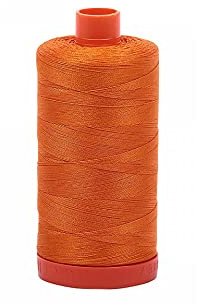 Aurifil A1050-1133 Solid 50wt 1422yds Bright Orange Mako Cotton Thread