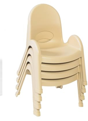 Angeles Value Stack 9 Child Chair, Natural Tan, 4 Pack, Stackable Ergonomic Seating Solution for Classrooms and Homeschools