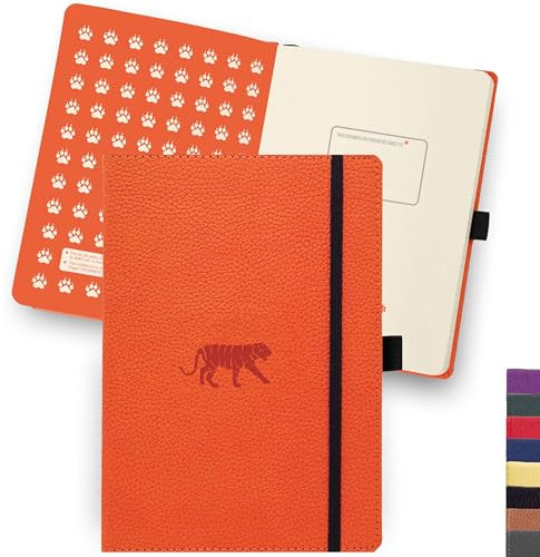 Dingbats* - Tierwelt Notizbuch A5 Kariert - Hardcover aus veganem Leder für Arbeit, Reisen, Uni - mit elastischem Verschlussband