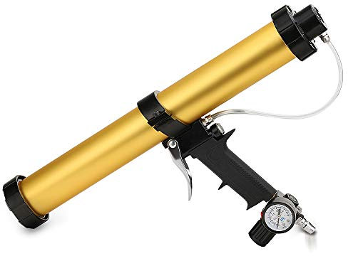 Zylinder Druckluft Kartuschenpistole-TopSer YJQ-01 48 cm 600 ml Air Kartuschenpistole mit 450 mm Aluminium Schaft für 310 ml,400 ml,600 ml Wurst Gummi Kleber