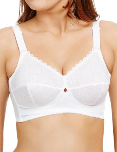 Berlei Women's Classic Full Cup Bra Coverage, Opaque, White, 48DD