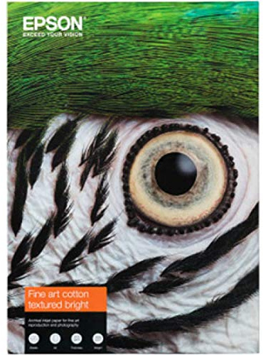 Epson Fine Art Cotton Textured Bright A4 25 Sheets – Kreativpapier, 25 Blatt, 300 g/m², Baumwolle, Box 21 cm