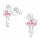 Monkimau Mädchen Ohrringe Ballerina Tänzerin Ohrstecker aus 925 Sterling Silver echt Silber mit 8 Kristallen